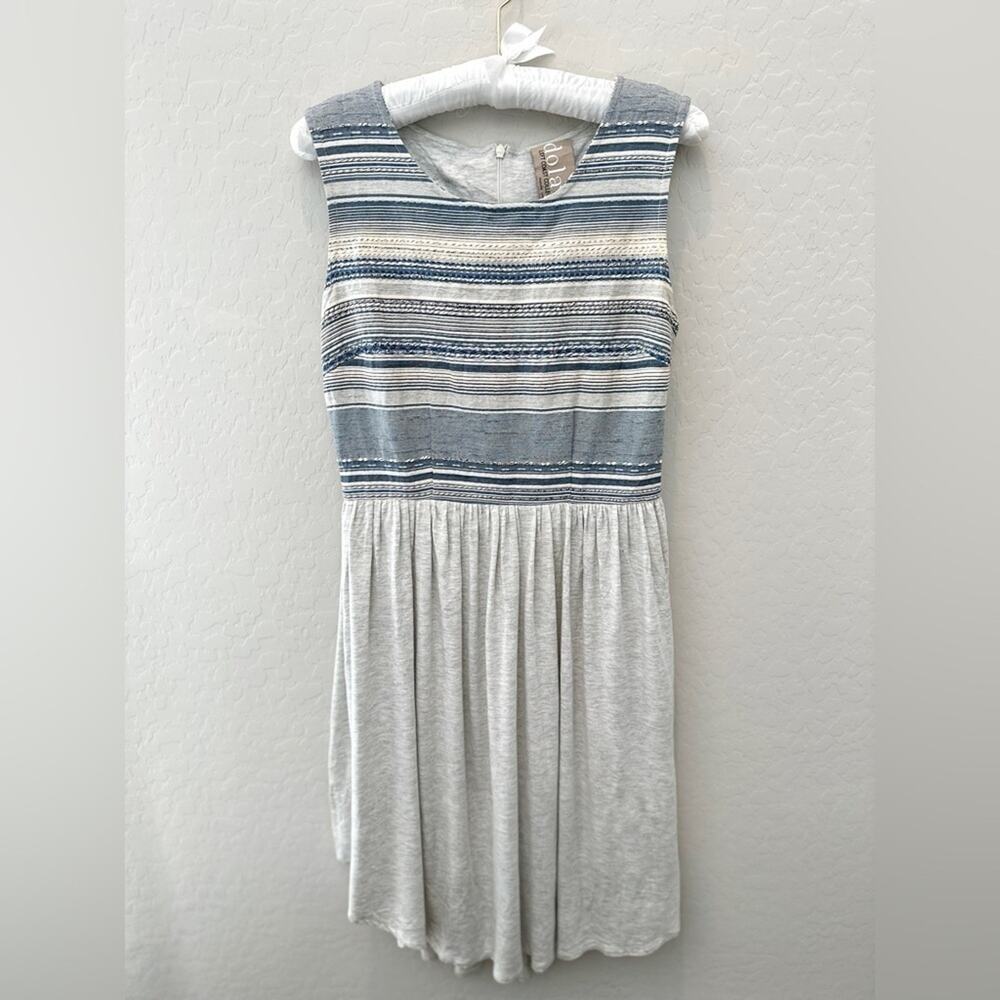 DOLAN LEFT COAST | Sabado Dress Gray Blue Stripe Boho Sleeveless | Size Small